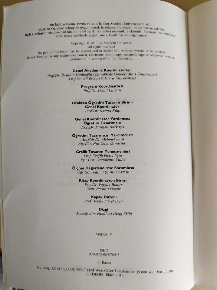 AÖF Arapça-IV Ders Kitabı - Görsel 3