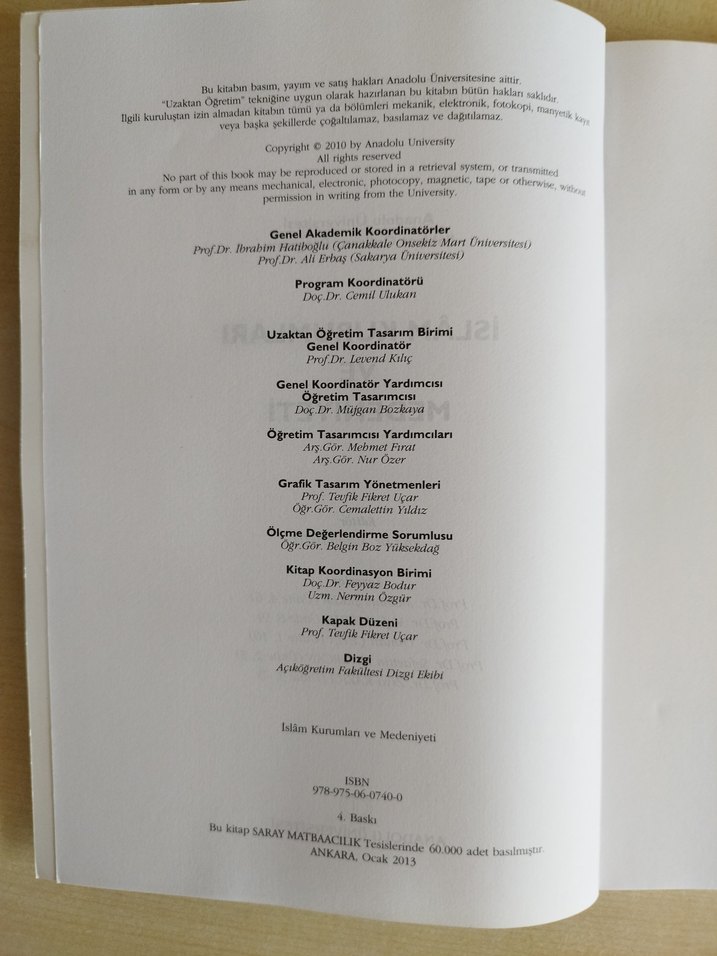 AÖF İslâm Kurumları ve Medeniyeti Kitabı - Görsel 3