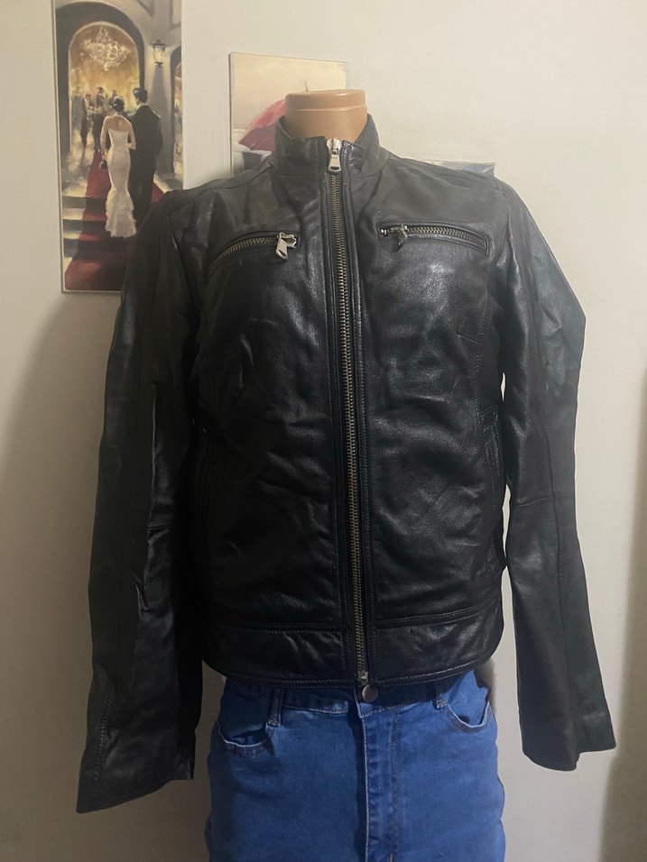 Siyah Deri Biker Ceket - Görsel 2