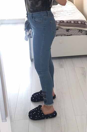 38 Beden Skinny/Dar Açık mavi jeans kot pantolon