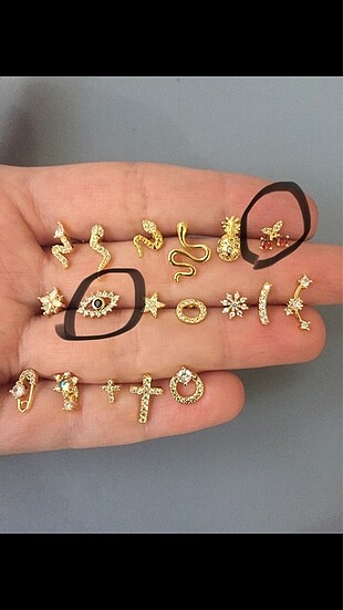 2 adet gold çelik piercing