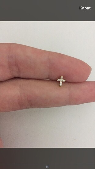 Çelik piercing gold haç