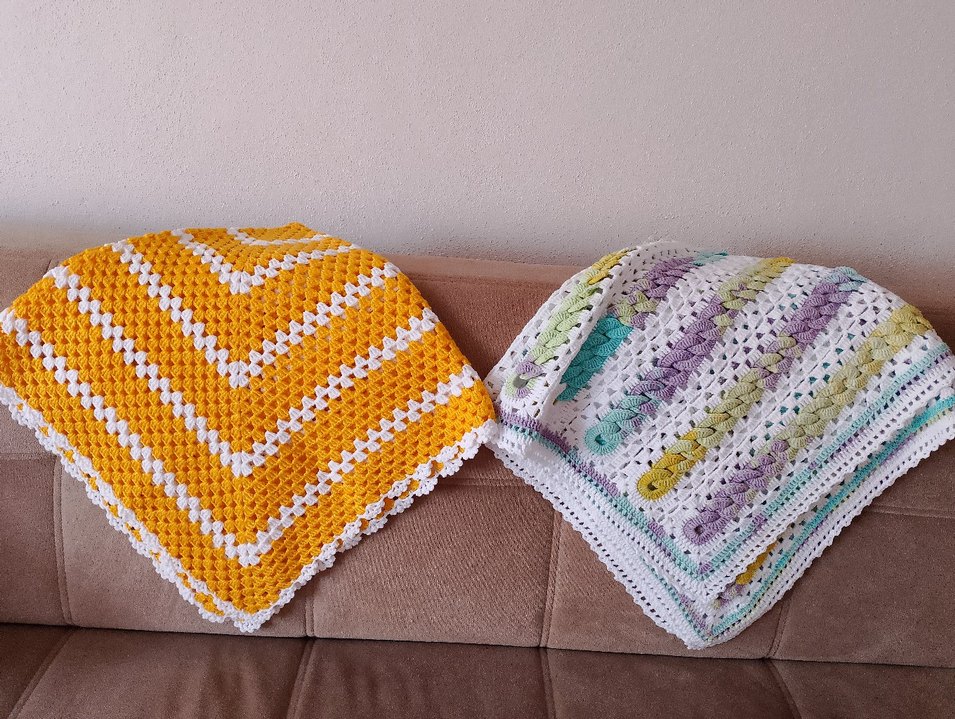 Çok Renkli Pastel Örgü Çocuk Battaniyesi - Görsel 2