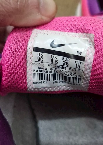 26 Beden Kız Çocuk Pembe Cırtlı Spor Ayakkabı