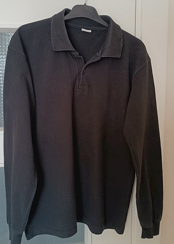 Erkek Siyah Uzun Kollu Polo Tişört - Görsel 2