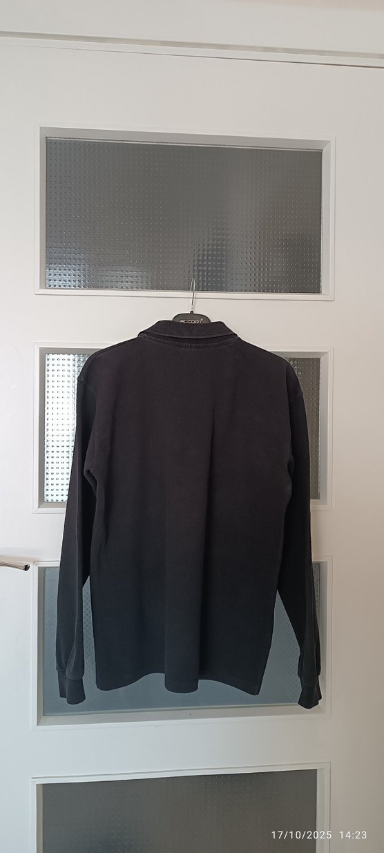 Erkek Siyah Uzun Kollu Polo Tişört - Görsel 4