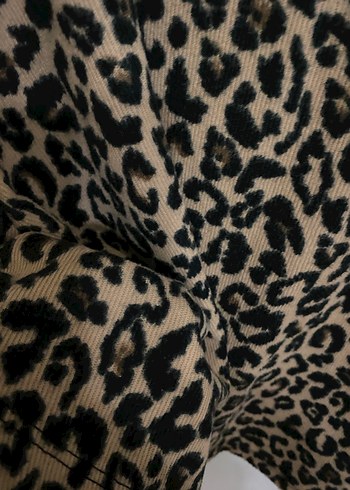 Kahverengi Leopar Desenli Midi Kadın Etek - Görsel 3