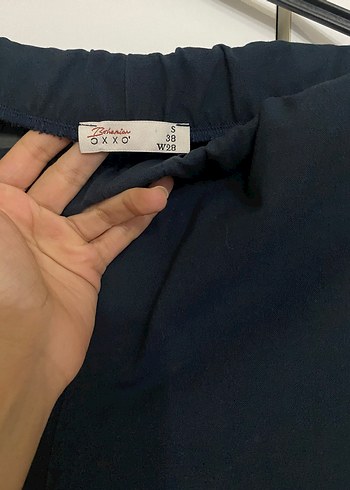 OxxoLacivert Kadın Salaş Midi Pantolon - Görsel 2