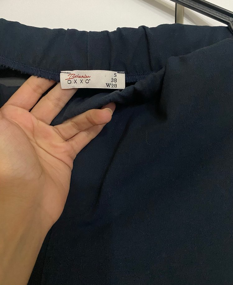 OxxoLacivert Kadın Salaş Midi Pantolon - Görsel 2