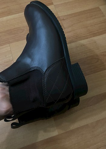 Kahverengi Deri Kadın Botu Blok Topuklu - Görsel 2