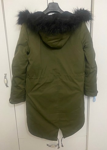 Koyu Yeşil Kadın Midi Kaban - Görsel 2