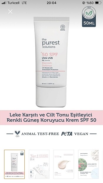PUREST GÜNEŞ KREMİ
