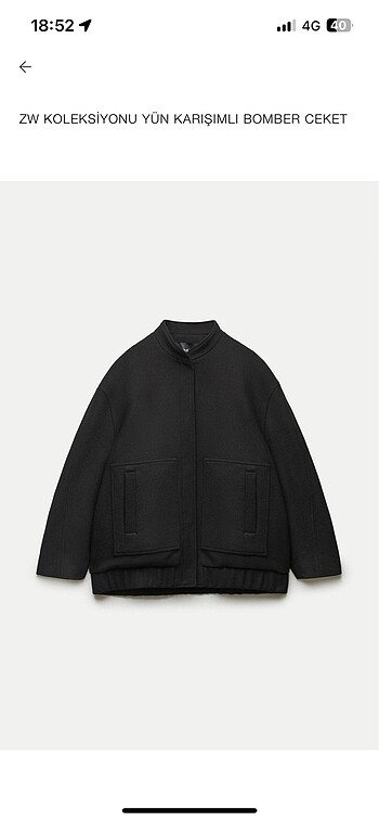 Zara bomber ceket kaşe