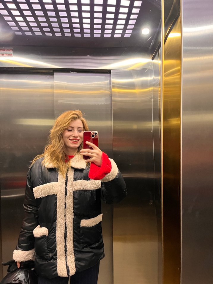 Siyah Kürklü Deri Kadın Kışlık Ceket - Görsel 2