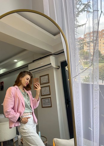 Kadın Siyah Deri Ceket, Sokak Stili - Görsel 2