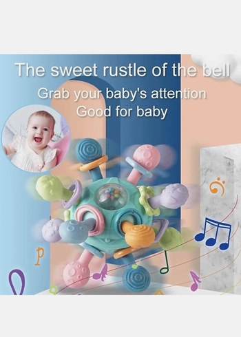 Pastel Renkli Bebek Diş Kaşıyıcısı ve Çıngırak