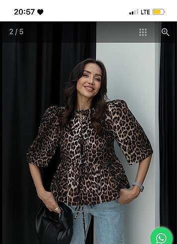 Zara Poplin leopar gömlek