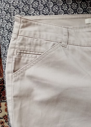 38 Beden ten rengi Renk Kadın Bej Kumaş Kemerli Pantolon