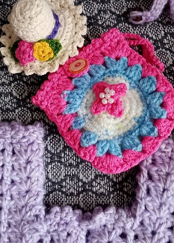 Mor Örgü Parmaksız Kadın Eldiven - Görsel 7