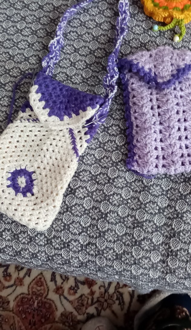 Mor Örgü Parmaksız  Kadın Eldiven - Görsel 3