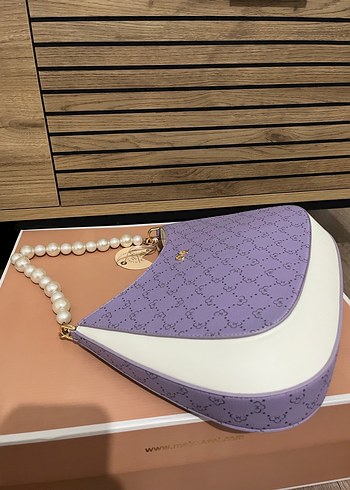 Mor Deri Kadın Çanta - Matmazel - Görsel 2