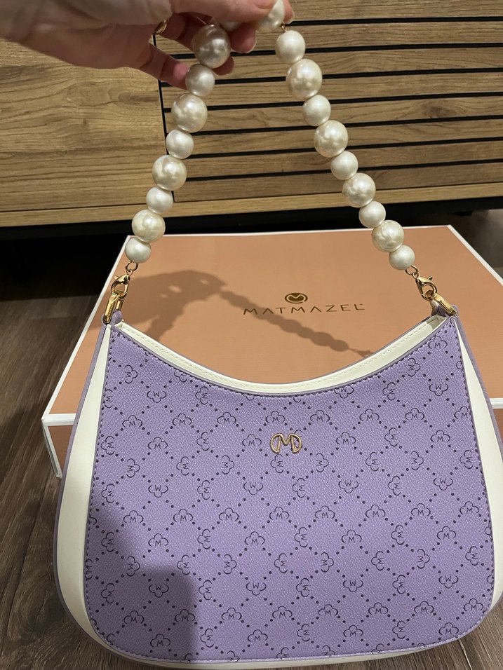 Mor Deri Kadın Çanta - Matmazel - Görsel 5