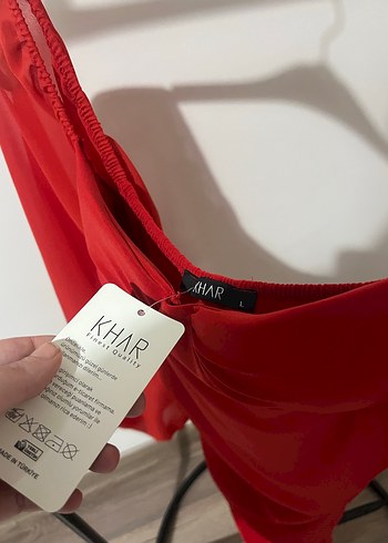 Kırmızı Drapeli Straplez Mini Elbise - Görsel 6