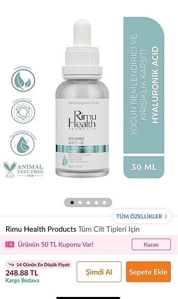 Beden Hyaluranik Asit Serum