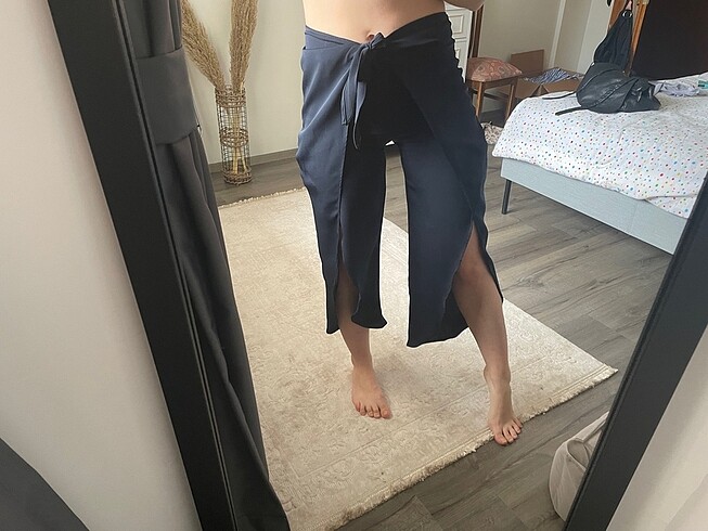 Zara kumaş yazlık fırfır pantolon