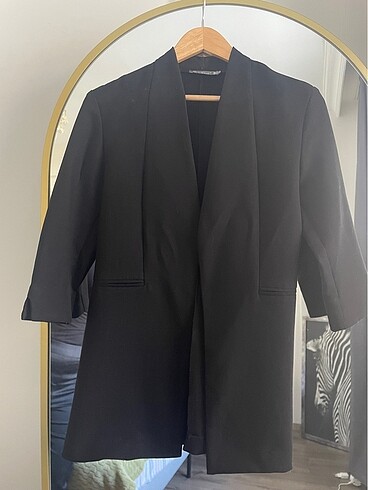 Trendyol & Milla Siyah Blazer çeyrek kol 3/4 vücuda oturan dar kesim Blazer siyah
