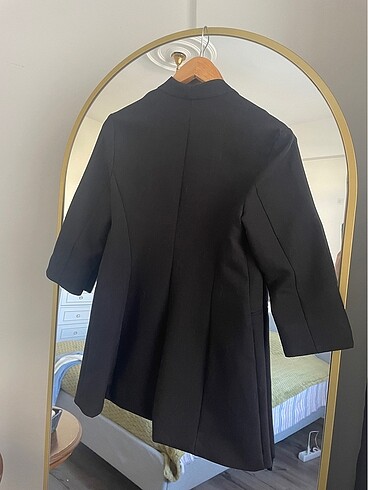 s Beden Siyah Blazer çeyrek kol 3/4 vücuda oturan dar kesim Blazer siyah