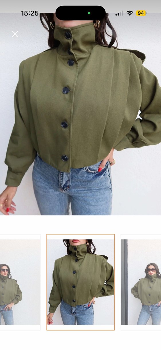 Kadın Haki Midi Boy Gömlek Ceket - Görsel 2