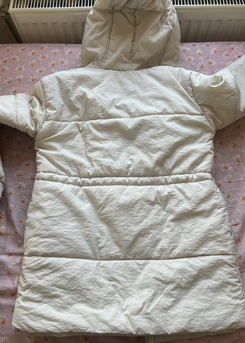 Düğmeli Beyaz Midi Kadın Ceket - Görsel 2