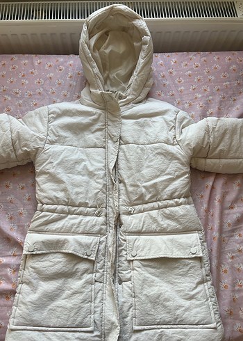 Düğmeli Beyaz Midi Kadın Ceket - Görsel 4