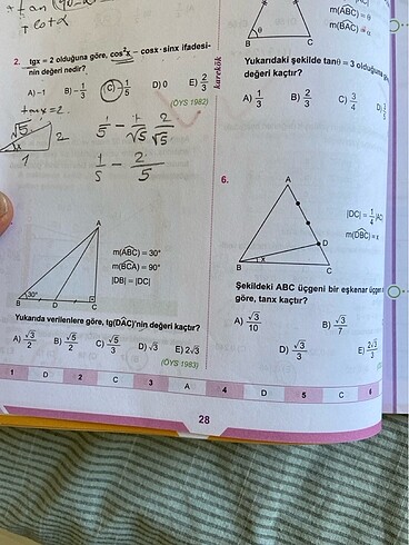 ayt geometri trigonometri