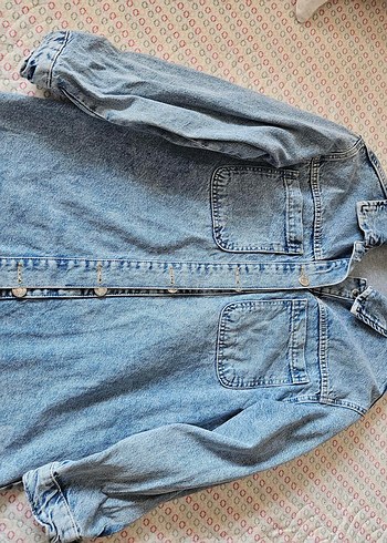 LCW Modest Kadın Gömlek Yaka Jean Ceket - Görsel 7