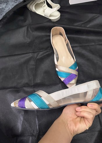 Kadın Çok Renkli Pliseli babet - Görsel 3