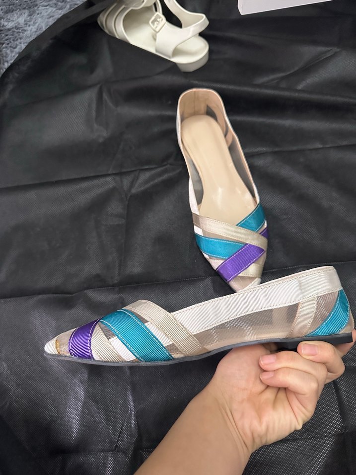 Kadın Çok Renkli Pliseli babet - Görsel 3