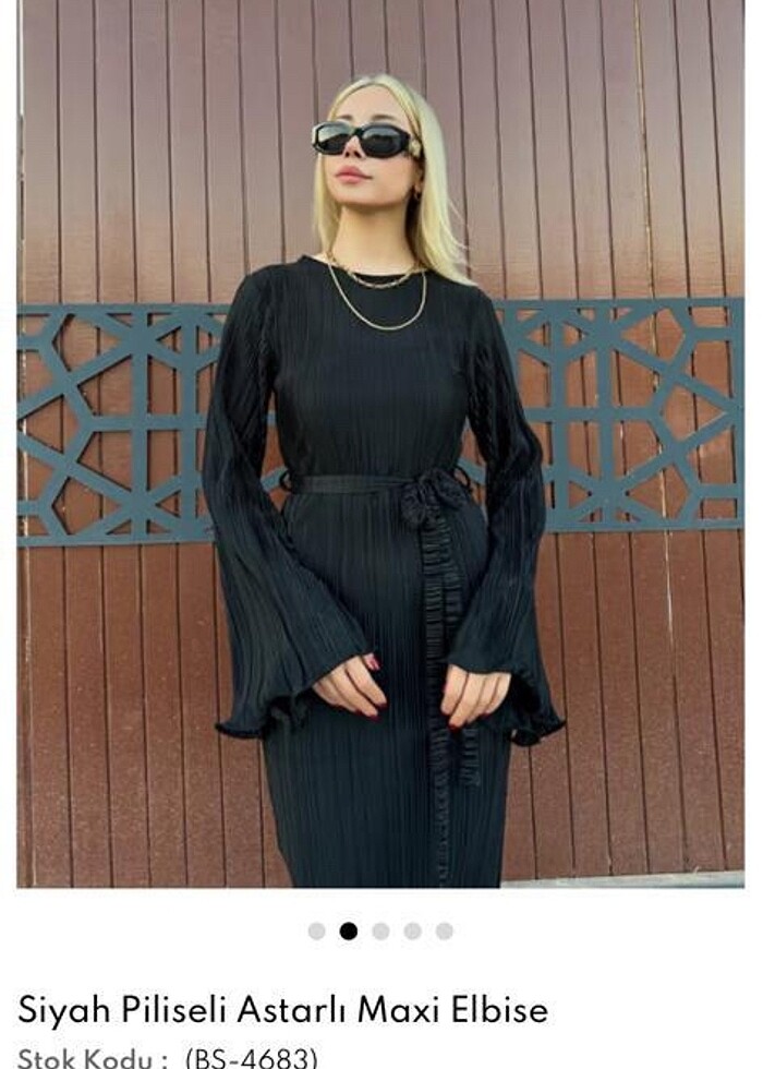 Siyah uzun elbise - Görsel 4
