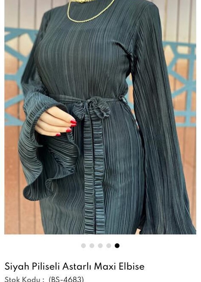 Siyah uzun elbise - Görsel 2