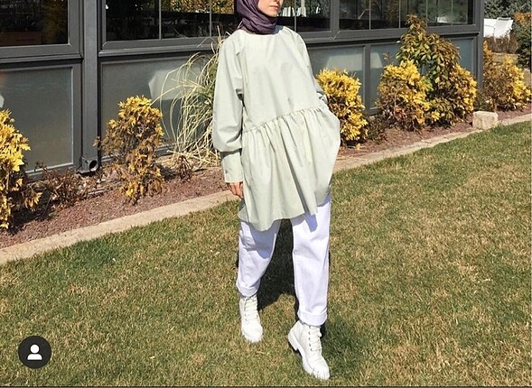 Mint yeşili oversize tunik