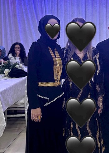 38 Beden siyah Renk Uzun Siyah Taşlı Abiye/Elbise