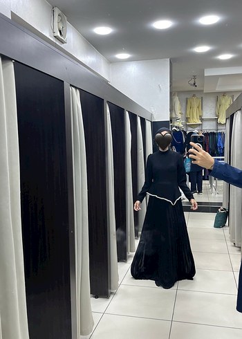Abiye Uzun Siyah Taşlı Abiye/Elbise