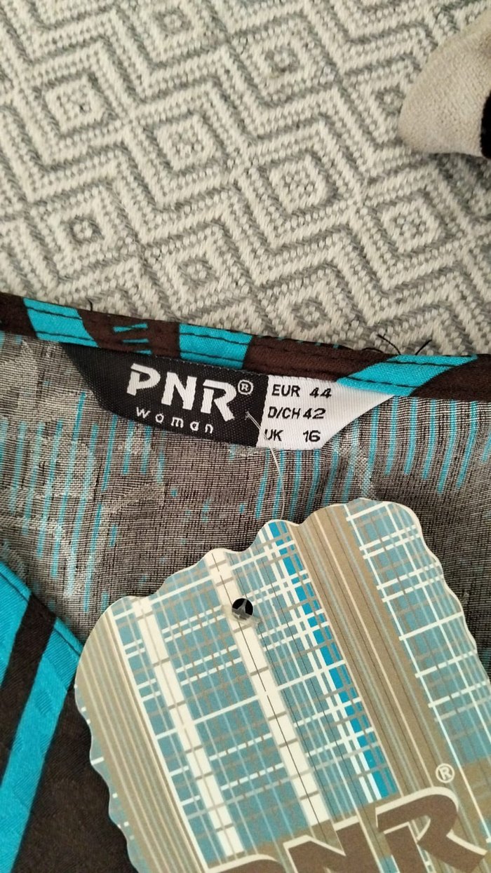 Bohem V Yakalı Turkuaz Desenli Hamile Tuniği - Görsel 3