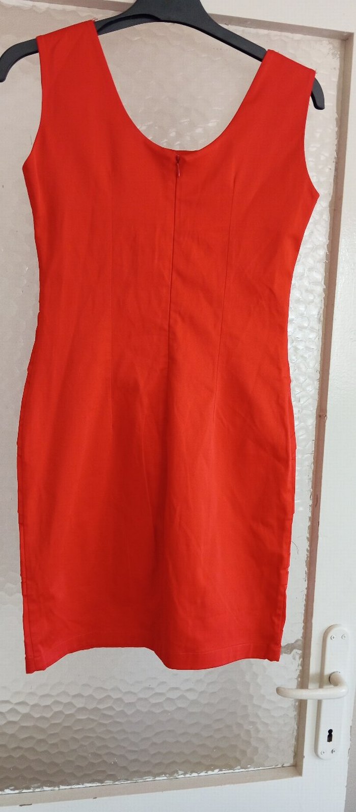 Kadın Kırmızı Piliseli Midi Kalem Elbise - Görsel 2