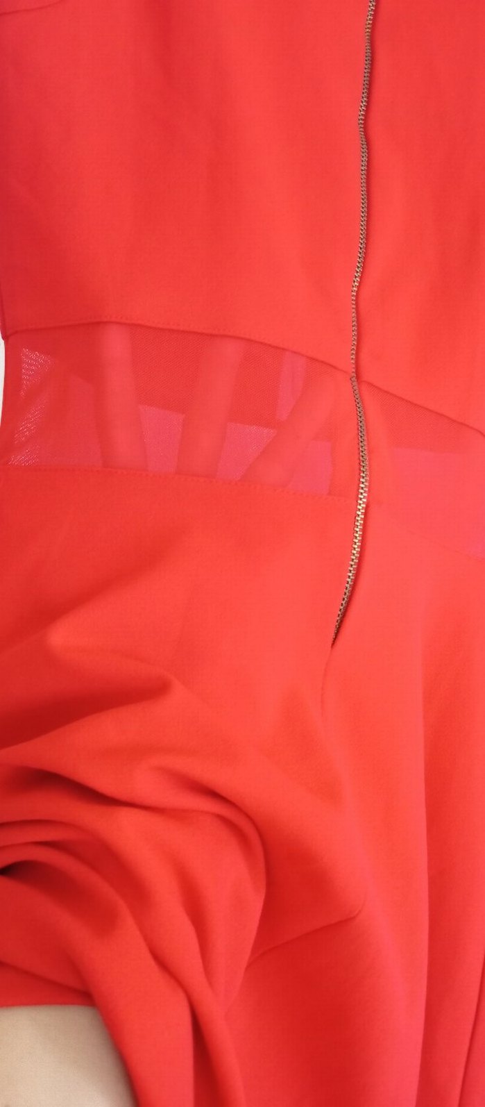 Kırmızı Kolsuz V Yakalı Kadın Abiye Elbise - Görsel 3