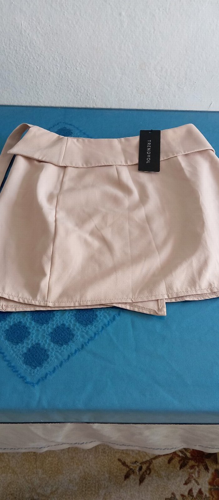 Bej Kemerli Mini Etek - Görsel 3