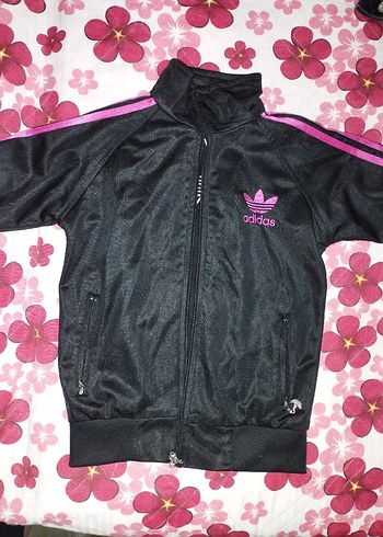 Adidas Kız Çocuk Fermuarlı Siyah Pembe Ceket