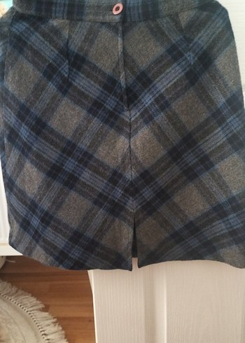 Gri Yün Midi Etek - Görsel 2