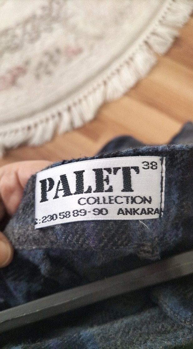 Gri Yün Midi Etek - Görsel 3